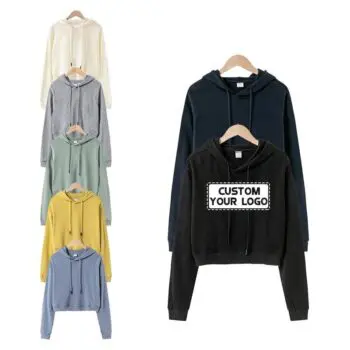 Cotton french hoodie streetwear thick fleece undefined drop shoulder plain blank custom women hoodies