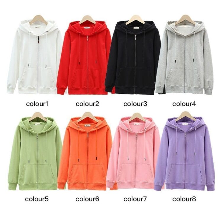 Japanese zip-up hoodie jacket high quality 100% cotton pull-on hoodie screen printed logo