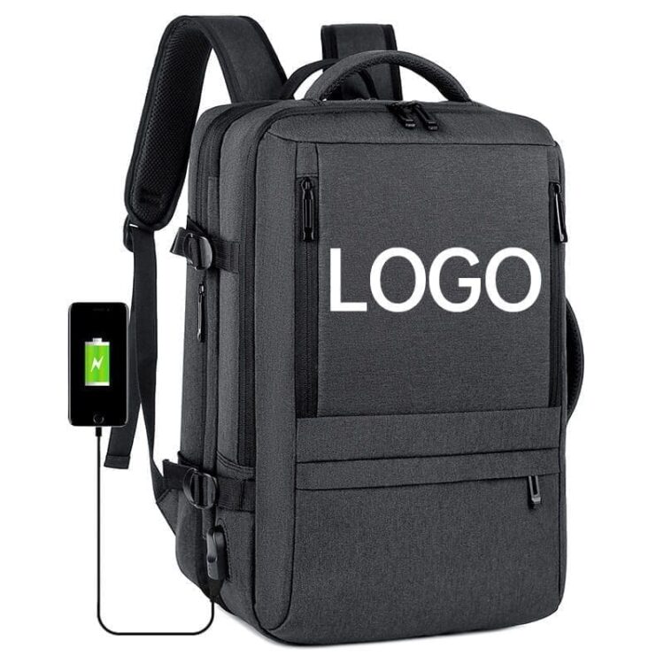 Fashion expandable back pack travel rucksack carry on laptop backpacks bag suitcase for men black waterproof bag polyester bsci
