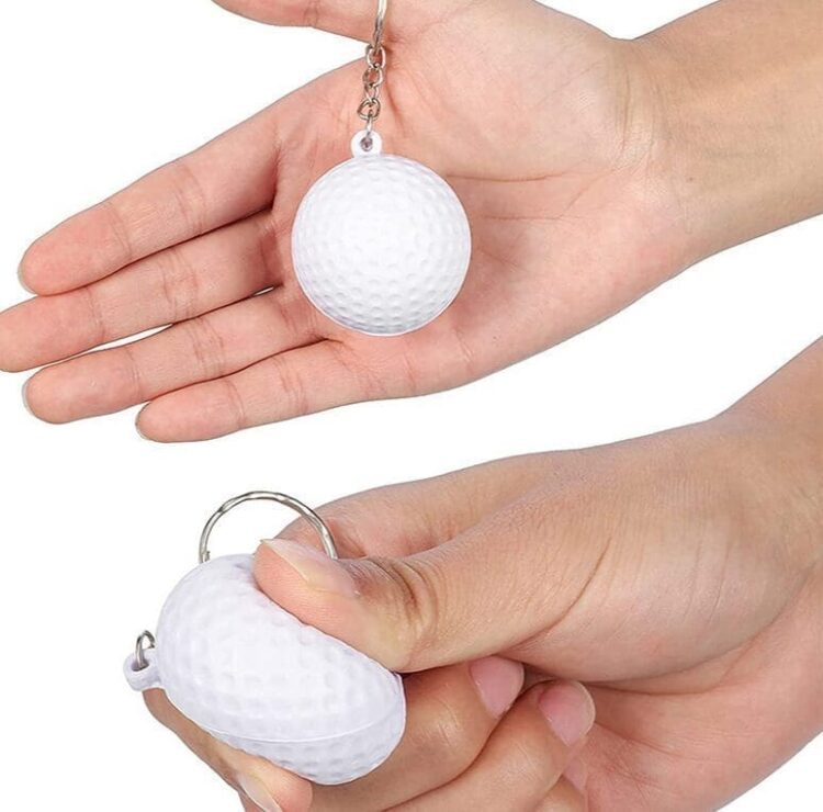 Hot selling small golf ball keychain customized metal 3d eva keychain