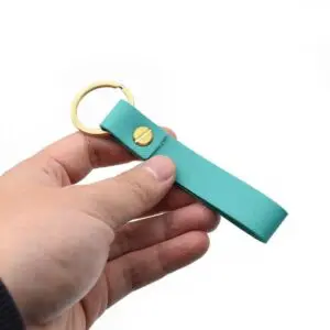 Wholesale promotional gift pu leather keychain custom logo blank leather car key chain