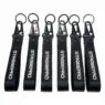 Customized polyester short lanyard keychain wristlet woven logo black eagle hook wrist lanyard