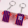 Cheap recycled plastic shirt shaped sublimation soccer jersey keyrings