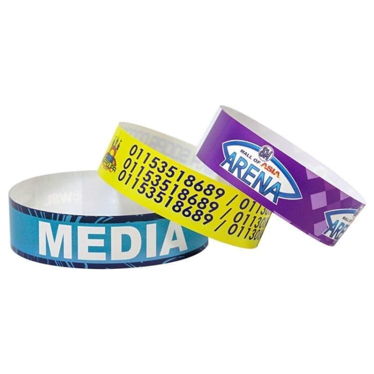 Professional supplier personalized waterproof can only be used once printing event bracelet ticket tyvek for music event