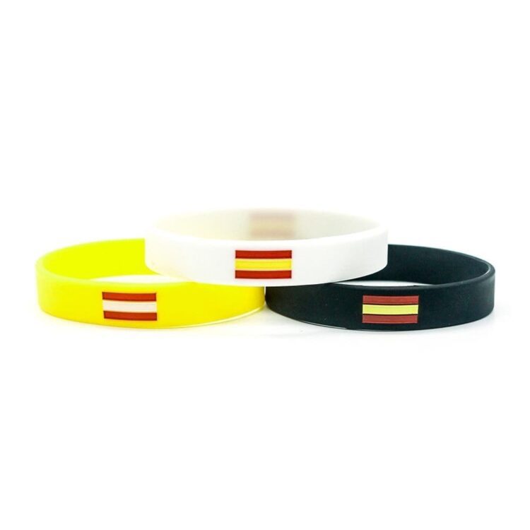 Custom debossed print qr code rubber wristbands silicone bracelet