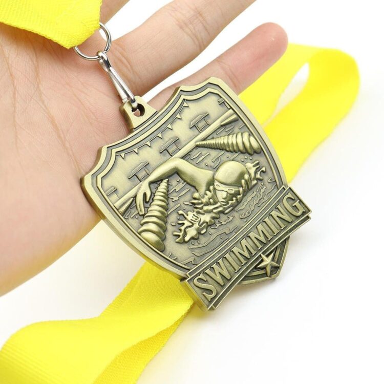 Manufacturer free design custom synchronized swimming kids club metal medals sports ocean medals