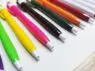 Popular custom logo promotional cheap plastic ball pen javelin ballpoint pens with full color logo