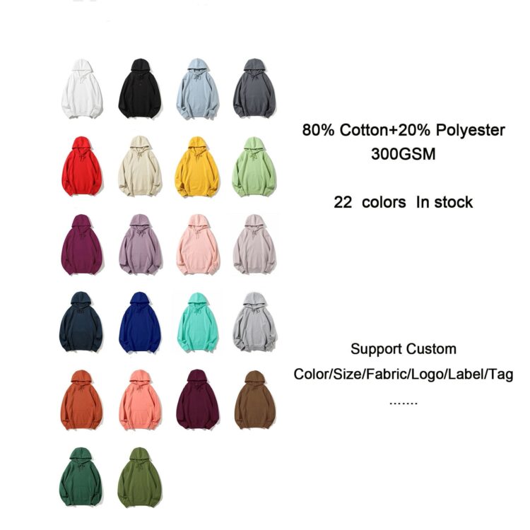 300gsm french terry designer sweatshirt embroidered puff print casual blank unisex hoodie cotton men's hoodie