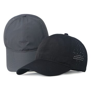 Oem custom 6 panels water resistant laser cut drilled hole baseball cap