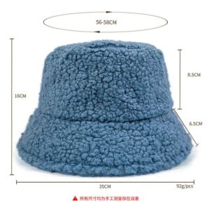 Winter lamb cashmere basin hat wholesale cross border warm bucket hat solid lamb hair bucket hat