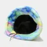 5 colors printed warm plush fuzzy fisherman hat wholesale women winter faux rabbit fur bucket tie die hat