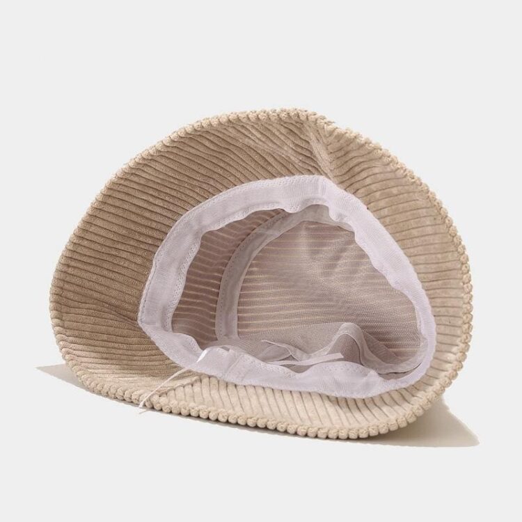 Wholesale solid color fashion fisherman hats for women keep warm bucket hat design vintage adult corduroy winter hats