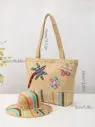 New arrival shoulder beach tote bag large handbag woven paper straw decorative beach bags