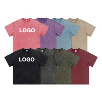 Custom branded dtg 270gsm heavyweight 100% cotton men oversized drop shoulder acid wash batik premium t shirt clothing