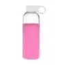 Sublimation borosilicate glass water bottle with bamboo lid with logo