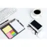 Wholesale pu leather clipboard with sticky notes self-stick note pad hardcover memo pad with pen holder