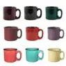 Custom brand logo ceramic camper outdoor blank yellow stoneware enamel camping speckled 13 oz tall campfire mug