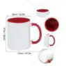 Two-tone mug ceramic cups 11oz c-handle solid color inside coffee mugs for sublimation printing