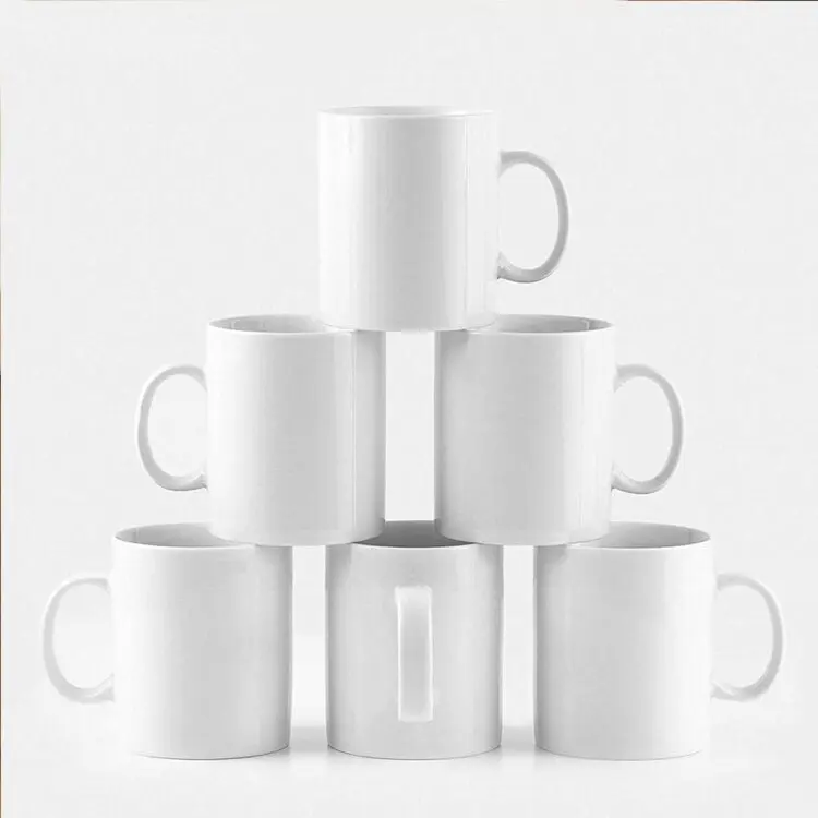 Wholesale custom logo 11oz white sublimation coffee cup sublimation blank ceramic mugs