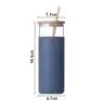 Custom logo 500ml glass water bottle straw silicone protective sleeve bamboo lid - bpa free