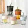 Amazons newly 13oz/16oz glass tumbler cup with straw and lid glass coffee mug iced tea cup with leather protective sleeve