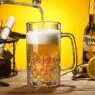 Beer mugs wholesale 500ml 24oz high white quality beer glass mugs with handle beer steins and soft drinks