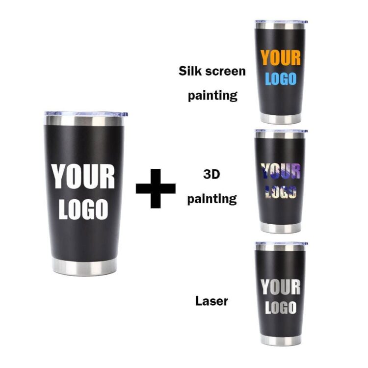 Factory directly powder coated tumbler custom logo 20 oz 30oz double wall vacuum blank stainless steel coffee travel mug