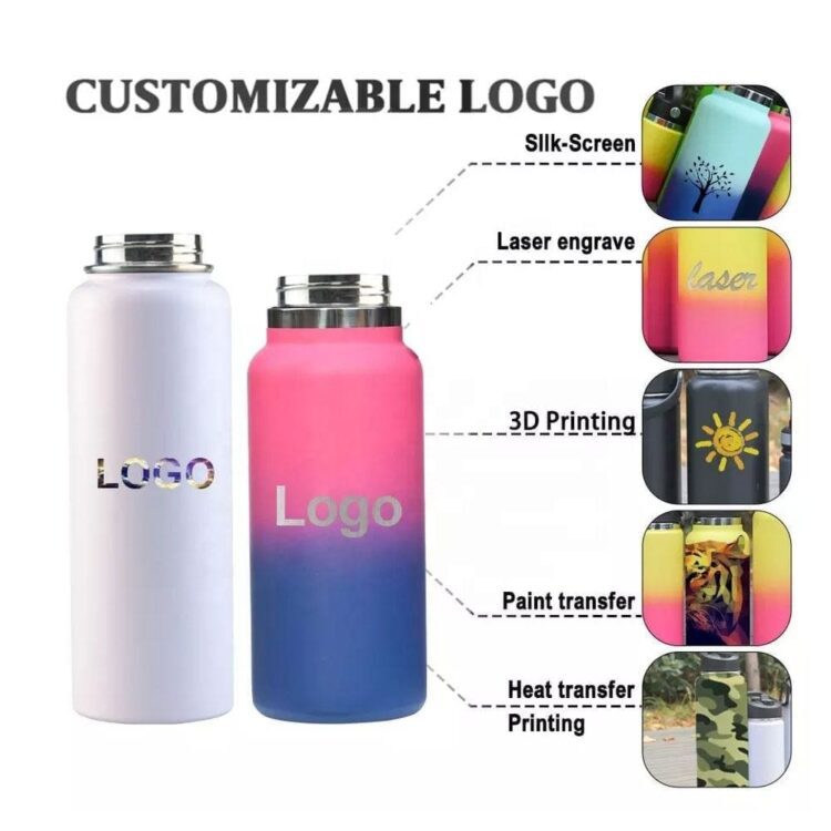 Custom eco friendly 12oz 16oz 18oz 32oz stainless steel tumbler drinking water bottle double wall vacuum flask thermal