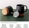 Custom logo coffee mugs eco-friendly blank black reusable wholesale ceramic mugs cork bottom white ceramic coffee cup with lid