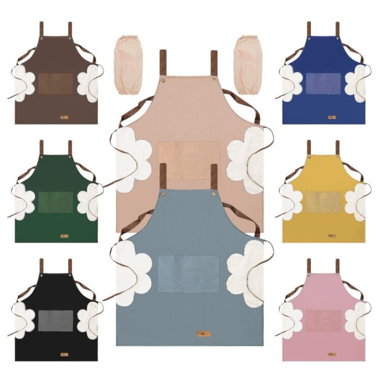 Wholesale custom kids paint sublimation full length barber waiter apron for adults