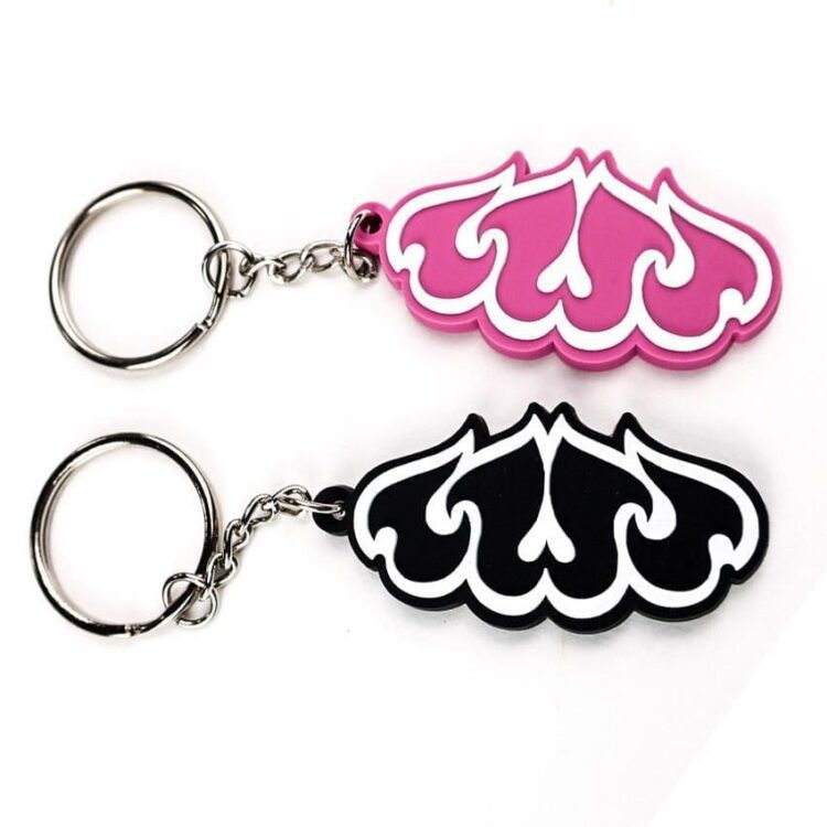 Cheap custom shaped silicone 2d 3d key holder name brand logo soft pvc rubber keychain