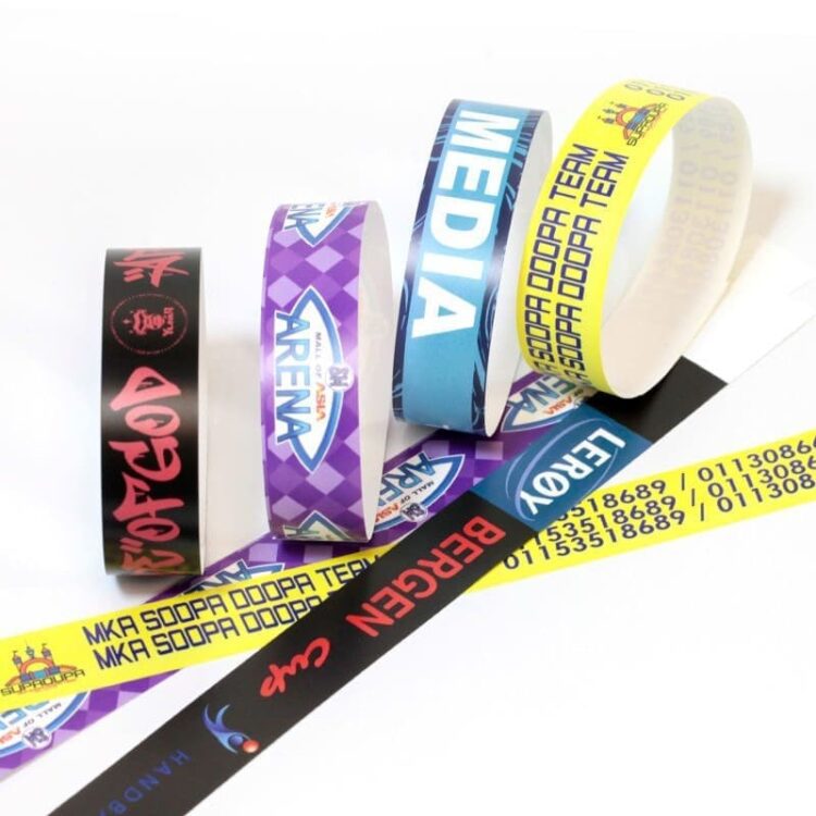 Personalized customization colorful tyvek paper blank wristband tyvek bracelet for party activity