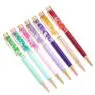 Custom printed logo engraved creative diy dry flower metal ballpoint pen bulk wholesales advertisement for personalized gift