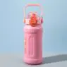 1000ml custom logo wide mouth bpa free vacuum insulated stainless steel water bottle with straw lid