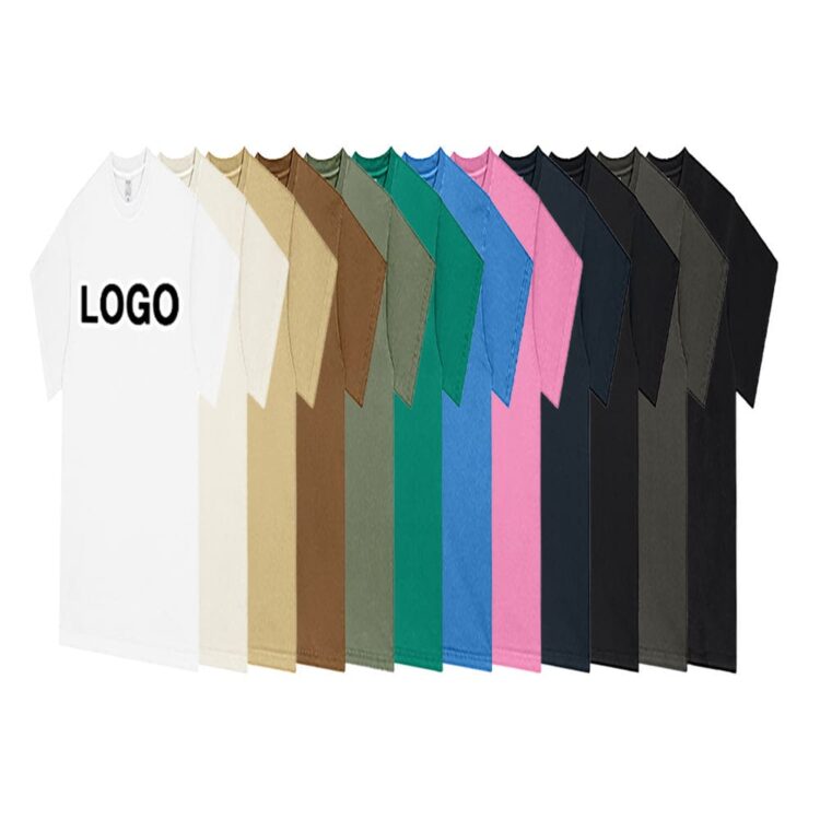 Custom logo dtg screen printed cheap 270gsm 100% cotton heavyweight vintage acid washed men oversized t shirt new style