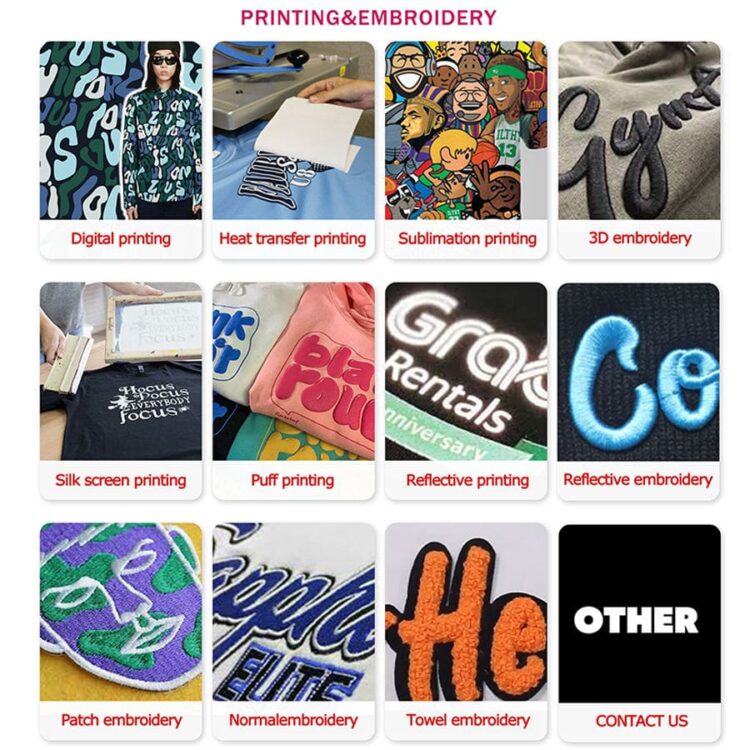 Custom logo 100% cotton polyester 305gsm heavyweight drop shoulder oversized heat transfer dtg screen printed t shirt