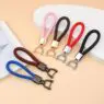 Hand woven rope keychain for men leather car key chain 360 degree rotating horseshoe buckle strong rope leather key rings holder