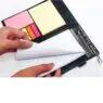 Wholesale pu leather clipboard with sticky notes self-stick note pad hardcover memo pad with pen holder