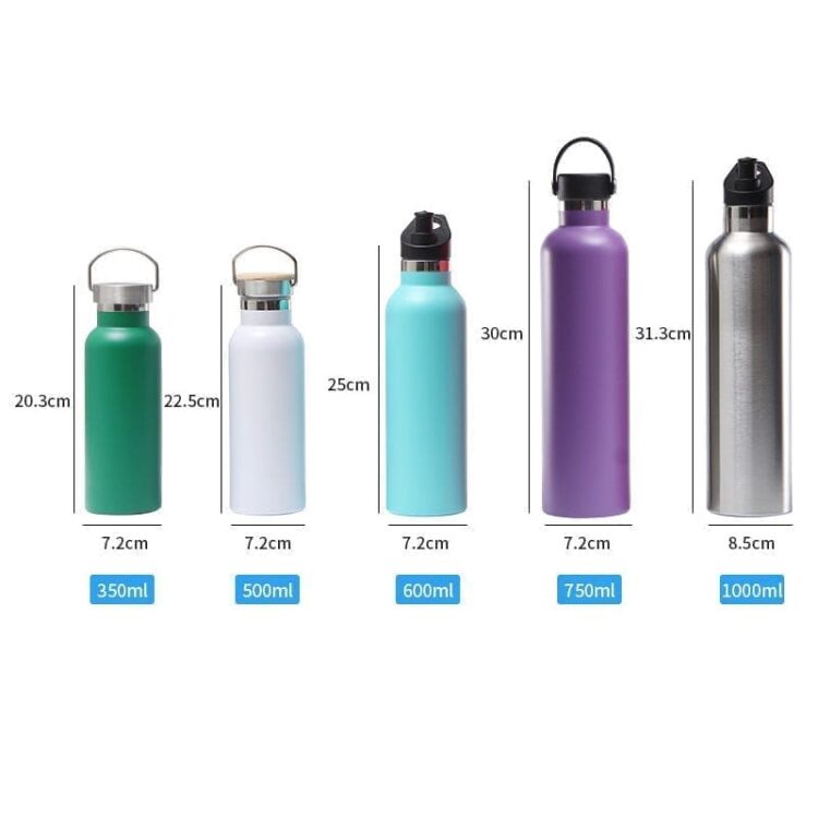 Colorful oem stainless steel drinking bottle thermal vacuum flask tea thermos water bottles with bamboo lid