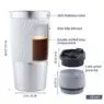 New design thermos stainless steel coffee travel mug with non-slip silicone sleeve&leakproof lid, vacuum mug for coffee&tea