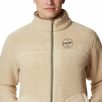 Oem embroidered streetwear casual sportswear zip up jumper soft luxury running workout custom bulk men sherpa fleece jacket