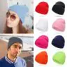Candy 60 colors beanies manufacturer custom logo embroidery winter knit hats beanie