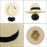 Wholesale custom logo womens mens wide brim panama straw hats fedora summer fishing beach sun hats upf straw hat for women