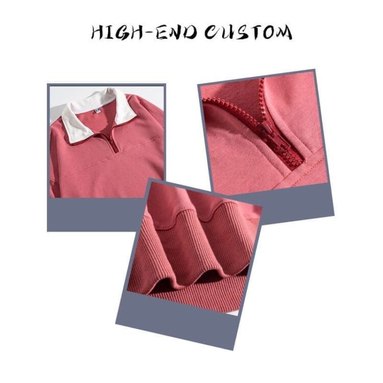 Thin wool circle fabric hoodie custom logo fashion couple hoodie half zipper design customized logo streetwear fashion style