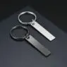 Keychain blank laser engraving stainless steel custom logo creative personality bar rectangle metal keychains promotional gift