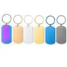 High quality blank keychain dog tags for engraving stainless steel card strip shape cat id pet name tag custom logo keychains