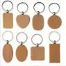 Keychain key holder chain wood rectangle keyrings logo wooden wholesale custom promotion gift customized engrave carve printing