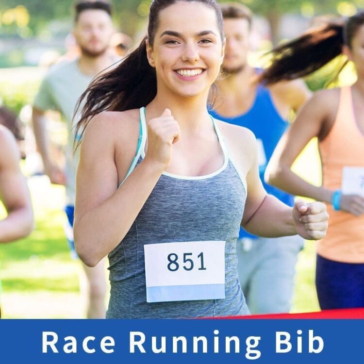 Free design new digital full color printing custom logo waterproof tyvek paper race bib numbers for marathon running