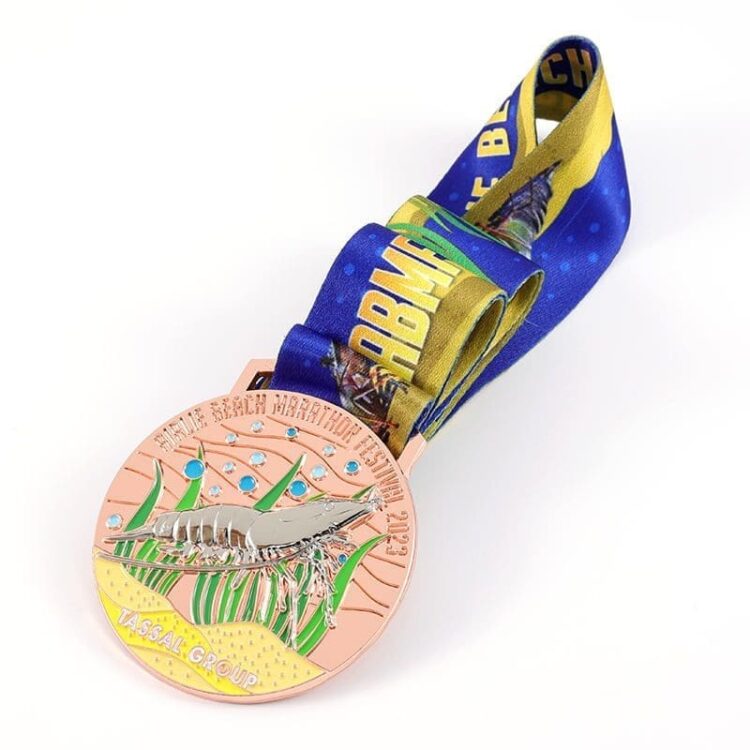 Manufacturer free design custom synchronized swimming kids club metal medals sports ocean medals