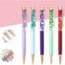 Custom printed logo engraved creative diy dry flower metal ballpoint pen bulk wholesales advertisement for personalized gift
